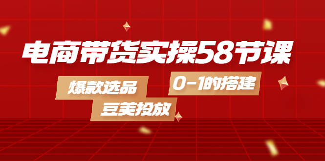 （4024期）电商带货实操58节课，爆款选品，豆荚投放，0-1的搭建-创奇社 - AI前沿·副业变现·资源教程！