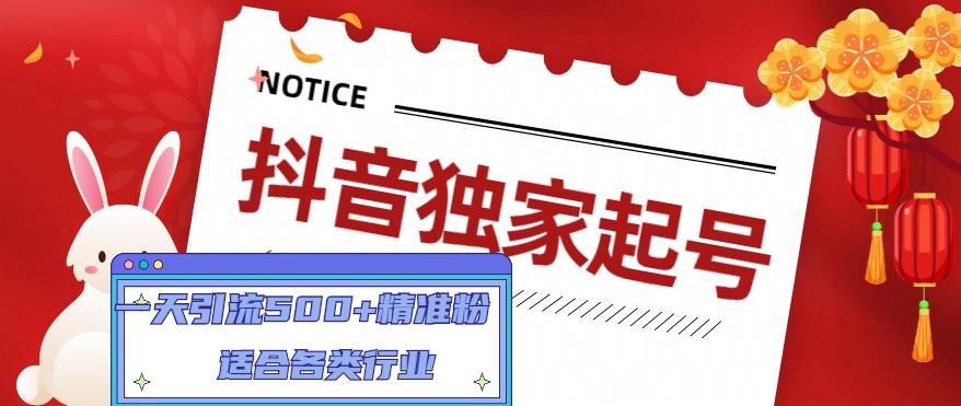 （4906期）抖音独家起号，一天引流500+精准粉，适合各类行业（9节视频课）-创奇社
