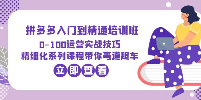 （6243期）2023拼多多入门到精通培训班：0-100运营实战技巧 精细化系列课带你弯道超车-创奇社 - AI前沿·副业变现·资源教程！