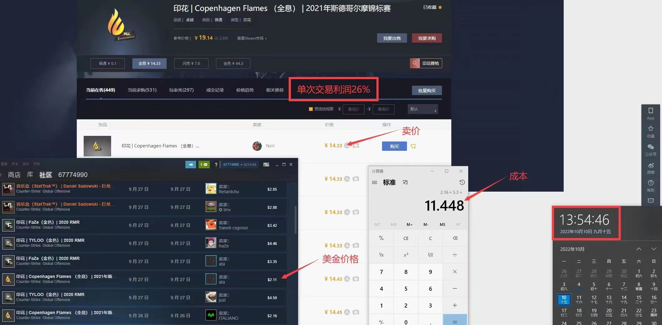 （4923期）外面9800的CSGO汇率搬砖项目，一个月轻松赚几千【选品软件+详细教程】-创奇社