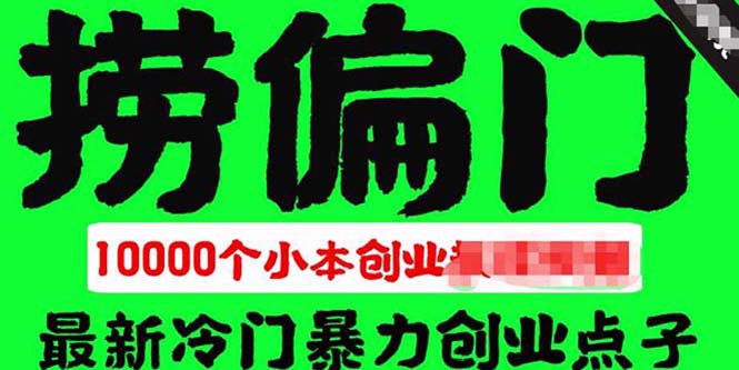 （5750期）千款捞偏门小本创业小项目，总有一款适合你【无水印】-创奇社 - AI前沿·副业变现·资源教程！