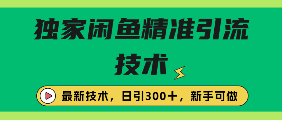 （6635期）独家闲鱼引流技术，日引300＋实战玩法-1