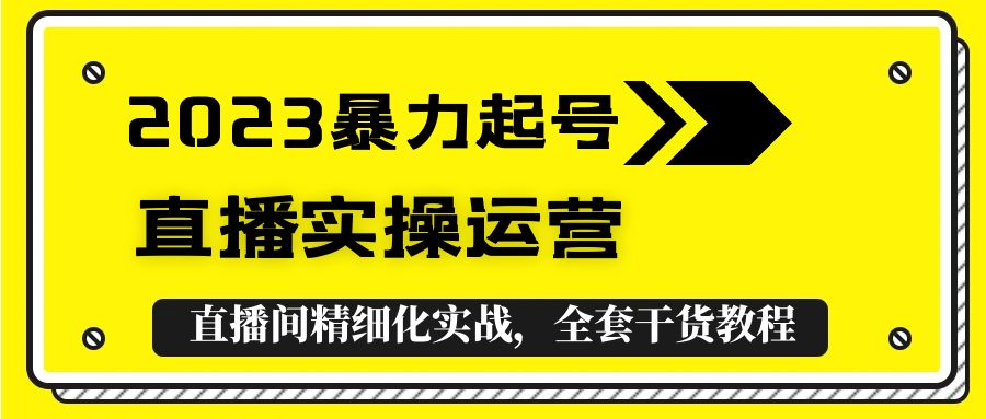 （5475期）2023暴力起号+直播实操运营，全套直播间精细化实战，全套干货教程！-创奇社 - AI前沿·副业变现·资源教程！