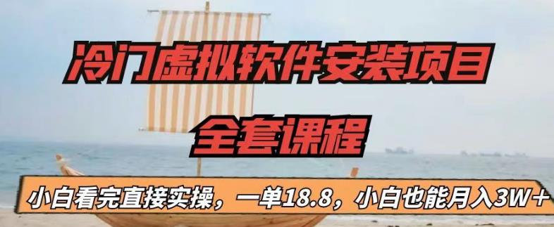 （6643期）冷门虚拟软件安装项目，一单18.8，小白也能月入3W＋-创奇社