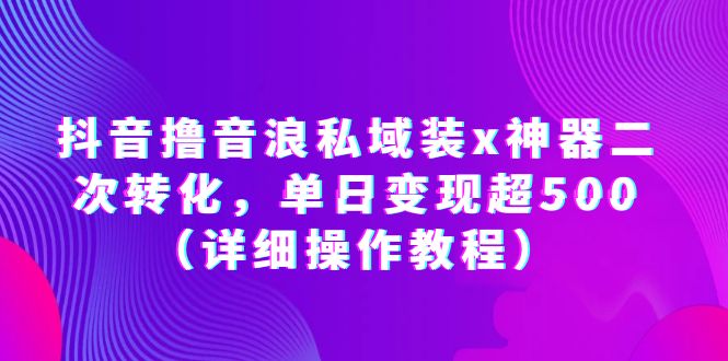 （6186期）抖音撸音浪私域装x神器二次转化，单日变现超500（详细操作教程）-创奇社