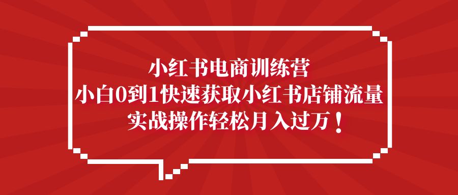 （5309期）小红书电商训练营，小白0到1快速获取小红书店铺流量，实战操作月入过万-创奇社