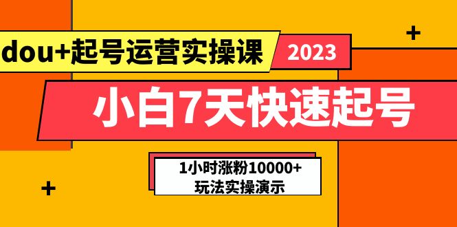 （5878期）小白7天快速起号：dou+起号运营实操课，实战1小时涨粉10000+玩法演示-创奇社