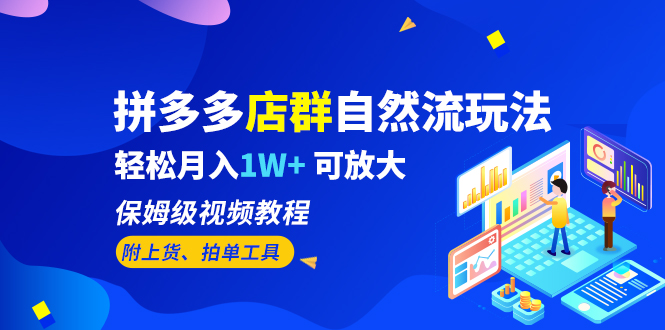 （6545期）拼多多店群自然流玩法，轻松月入1W+ 保姆级视频教程（附上货、拍单工具）-创奇社