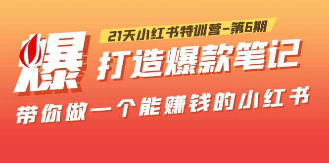 （5598期）21天小红书特训营-第6期，打造爆款笔记，带你做一个能赚钱的小红书！-创奇社