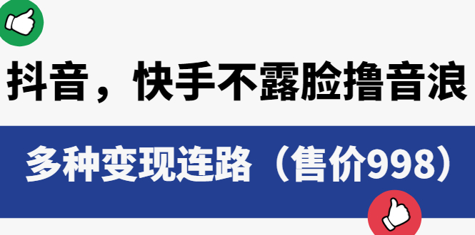 （6149期）抖音，快手不露脸撸音浪项目，多种变现连路（售价998）-创奇社