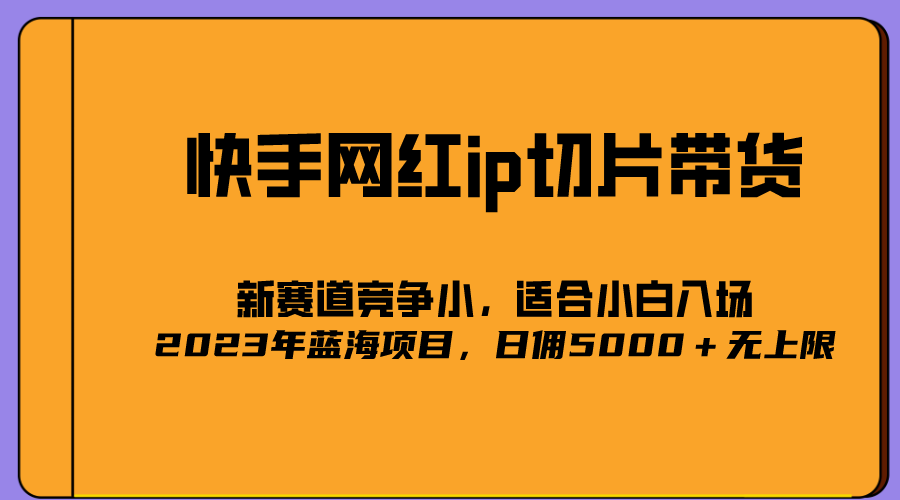 （5346期）2023爆火的快手网红IP切片，号称日佣5000＋的蓝海项目，二驴的独家授权-创奇社 - AI前沿·副业变现·资源教程！
