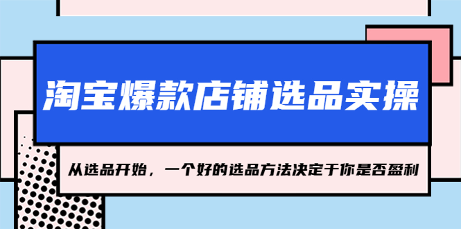 （5240期）淘宝爆款店铺选品实操，2023从选品开始，一个好的选品方法决定于你是否盈利-创奇社