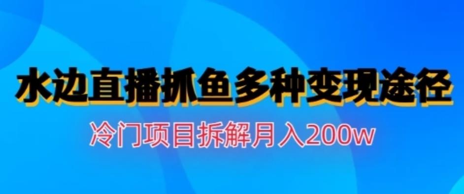 水边直播抓鱼，多种变现途径冷门项目，月入200w拆解【揭秘】-创奇社 - AI前沿·副业变现·资源教程！