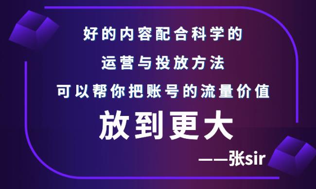 张sir账号流量增长课，告别海王流量，让你的流量更精准-创奇社 - AI前沿·副业变现·资源教程！