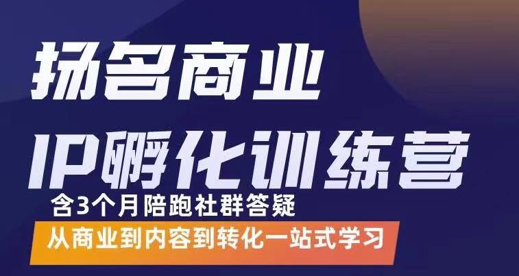 杨名商业IP孵化训练营，从商业到内容到转化一站式学 价值5980元-创奇社 - AI前沿·副业变现·资源教程！