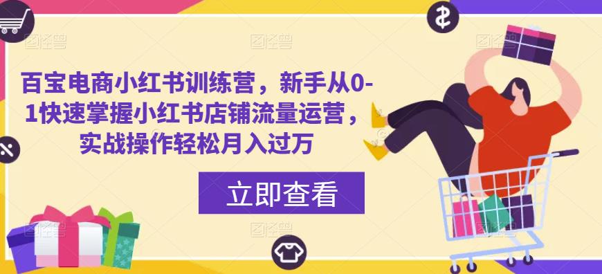 百宝电商小红书训练营，新手从0-1快速掌握小红书店铺流量运营，实战操作轻松月入过万-创奇社 - AI前沿·副业变现·资源教程！