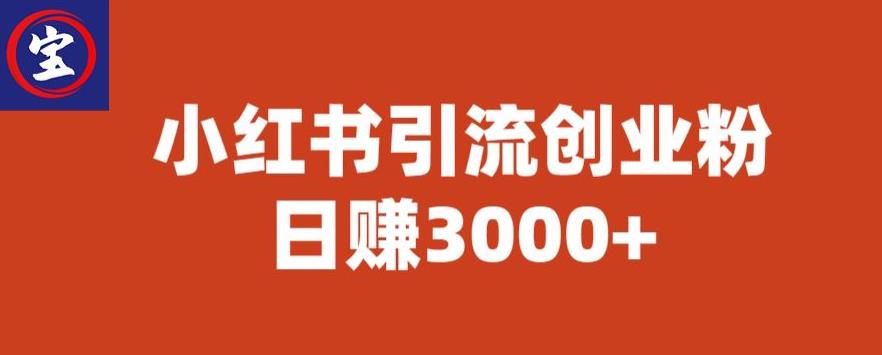 宝哥小红书引流创业粉，日赚3000+【揭秘】-创奇社 - AI前沿·副业变现·资源教程！