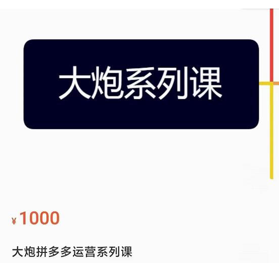 大炮拼多多运营系列课，各类​玩法合集，拼多多运营玩法实操-创奇社 - AI前沿·副业变现·资源教程！