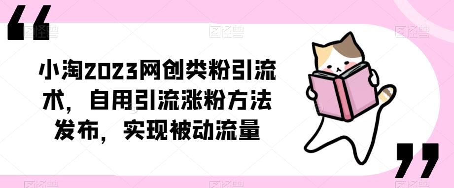 ​小淘2023网创类粉引流术，自用引流涨粉方法发布，实现被动流量-创奇社 - AI前沿·副业变现·资源教程！