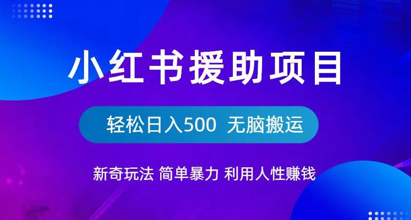 小红书援助项目新奇玩法，简单暴力，无脑搬运轻松日入500【揭秘】-创奇社 - AI前沿·副业变现·资源教程！