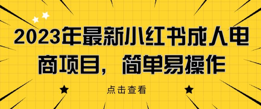 2023年最新小红书成人电商项目，简单易操作【详细教程】【揭秘】-创奇社 - AI前沿·副业变现·资源教程！