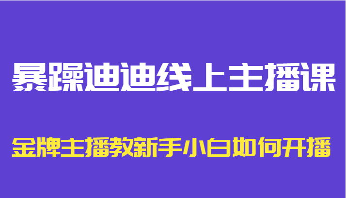 暴躁迪迪线上主播课，金牌主播教新手小白如何开播-创奇社 - AI前沿·副业变现·资源教程！