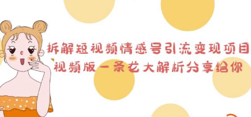 拆解短视频情感号引流变现项目，视频版一条龙大解析分享给你-创奇社 - AI前沿·副业变现·资源教程！