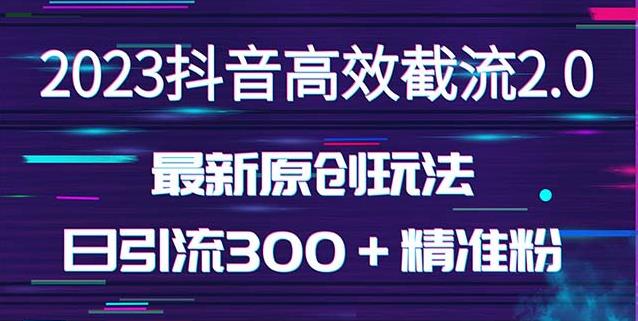 日引300＋创业粉，独家抖音高效截流2.0玩法（价值1280）-创奇社 - AI前沿·副业变现·资源教程！