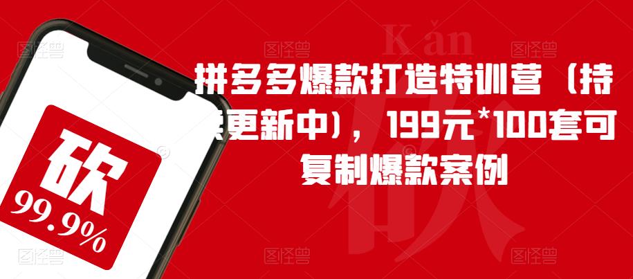 拼多多爆款打造特训营（持续更新中)，199元*100套可复制爆款案例-创奇社 - AI前沿·副业变现·资源教程！