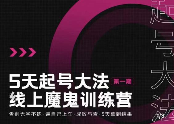 大播·五天起号魔鬼训练营，告别光学不练，逼自己上车，成败与否，5天拿到结果-创奇社 - AI前沿·副业变现·资源教程！