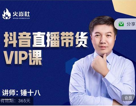 锤十八-抖音直播带货VIP课，专注直播带货有效盈利模式-创奇社 - AI前沿·副业变现·资源教程！