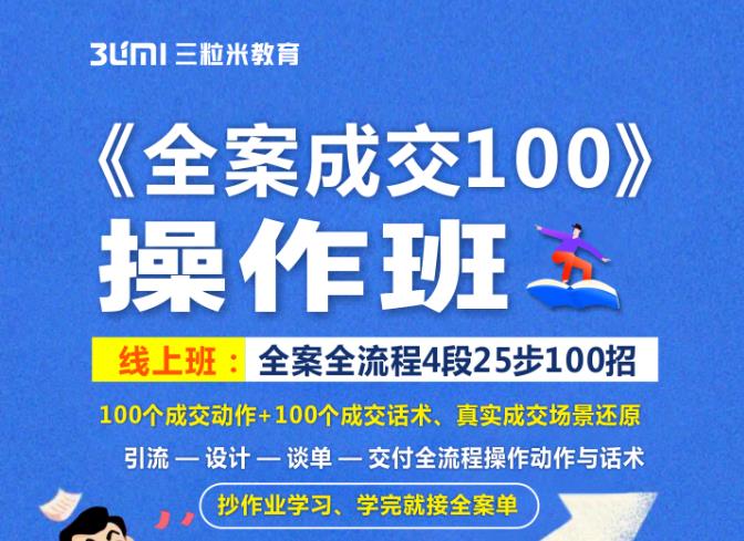 《全案成交100》全案全流程4段25步100招，操作班-创奇社 - AI前沿·副业变现·资源教程！
