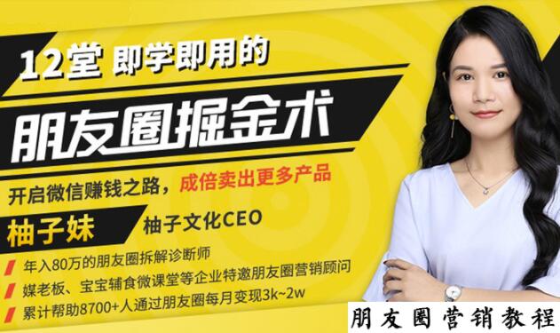 【营销必学】12堂学之即用的朋友圈掘金术：开启你的副业赚钱之路-创奇社 - AI前沿·副业变现·资源教程！
