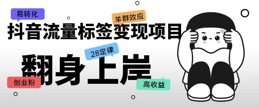 抖音流量标签变现项目，抖音创业粉轻松转化，单价高收益简单-创奇社 - AI前沿·副业变现·资源教程！