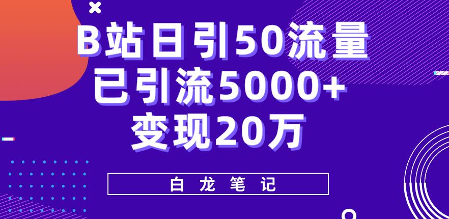 B站日引50+流量，实战已引流5000+变现20万，超级实操课程-创奇社 - AI前沿·副业变现·资源教程！