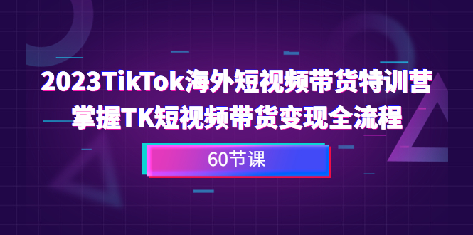 （6890期）2023-TikTok海外短视频带货特训营，掌握TK短视频带货变现全流程（60节课）-创奇社