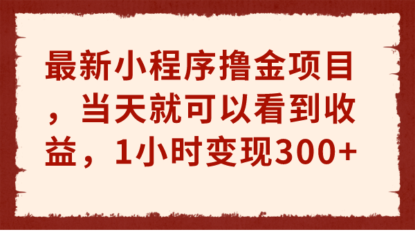 （6885期）最新小程序撸金项目，当天就可以看到收益，1小时变现300+-创奇社