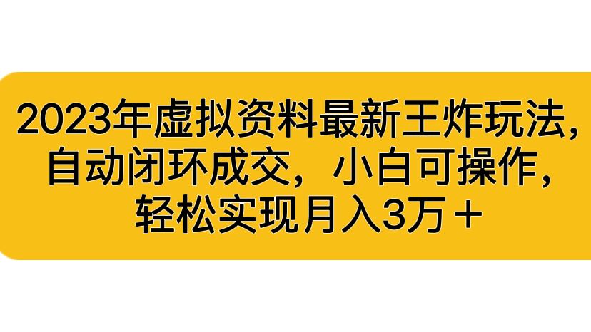 （6773期）2023年虚拟资料最新王炸玩法，自动闭环成交，小白可操作，轻松实现月入3…-创奇社
