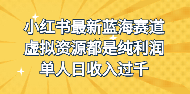 （6721期）外面收费1980的小红书最新蓝海赛道，虚拟资源都是纯利润，单人日收入过千-创奇社