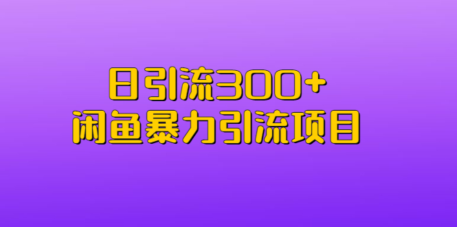 （6694期）日引流300+闲鱼暴力引流项目-创奇社
