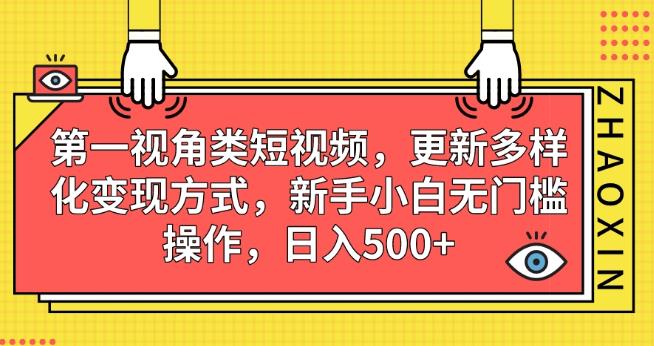 第一视角类短视频，更新多样化变现方式，新手小白无门槛操作，日入500+【揭秘】-创奇社 - AI前沿·副业变现·资源教程！