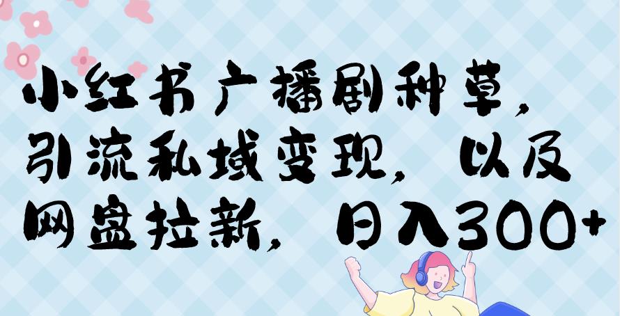 小红书种草广播剧，引流私域做网盘拉新，或售卖合集变现【揭秘】-创奇社 - AI前沿·副业变现·资源教程！