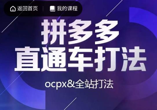 互力·拼多多直通车打法，ocpx&全站打法-创奇社 - AI前沿·副业变现·资源教程！