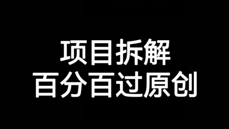 项目拆解赛道百分百过原创【揭秘】-1