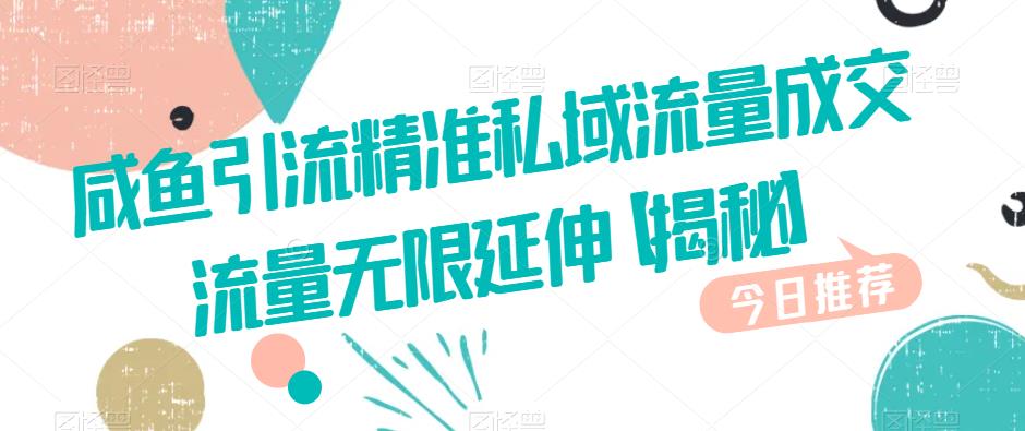 咸鱼引流精准私域流量成交流量无限延伸【揭秘】-创奇社 - AI前沿·副业变现·资源教程！