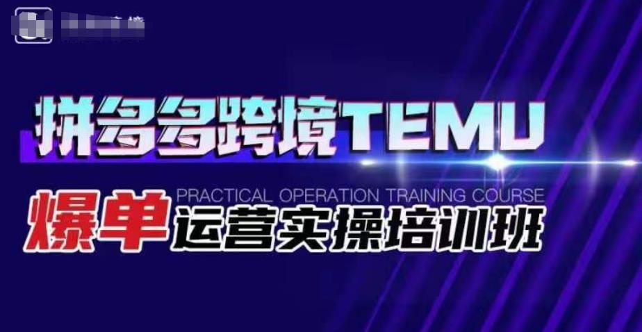 拼多多跨境TEMU爆单运营实操培训班，海外拼多多的选品、运营、爆单-创奇社 - AI前沿·副业变现·资源教程！