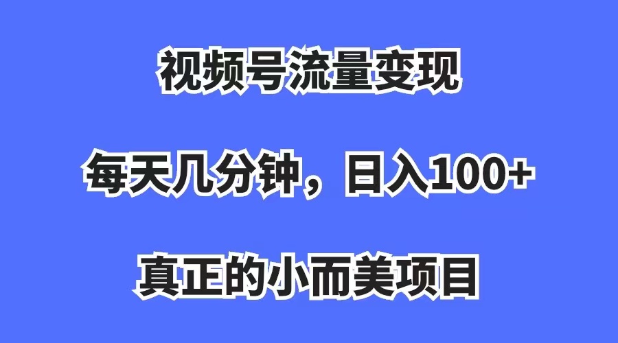 （7212期）视频号流量变现，每天几分钟，收入100+，真正的小而美项目-创奇社
