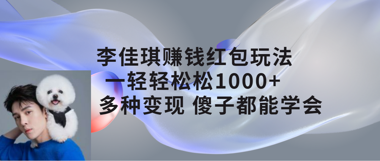 （7383期）李佳琪赚钱红包玩法，一天轻轻松松1000+，多种变现，傻子都能学会-创奇社