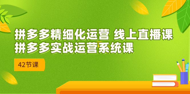 （7151期）2023年8月新课-拼多多精细化运营 线上直播课：拼多多实战运营系统课-42节-创奇社