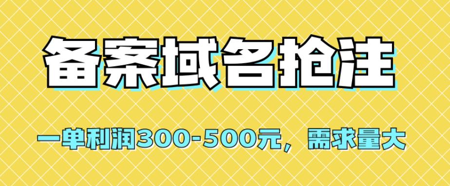 【全网首发】备案域名抢注，一单利润300-500元，需求量大-创奇社 - AI前沿·副业变现·资源教程！